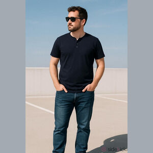 X-RAY Jeans Premium Cotton Ultimate Stretch Buttoned Top Dark Blue Men Size XL
